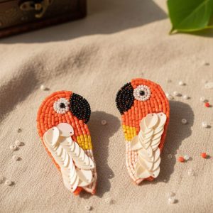 Handcrafted Beaded Parrot Earrings