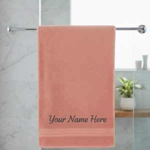 Personalized Soft Cotton Bath Towel – Custom Name Embroidered Towel 30×60 inch | Premium Absorbent Bathroom Towel for Adults & Kids