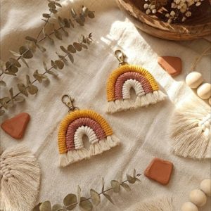 Rainbow Macrame Charms