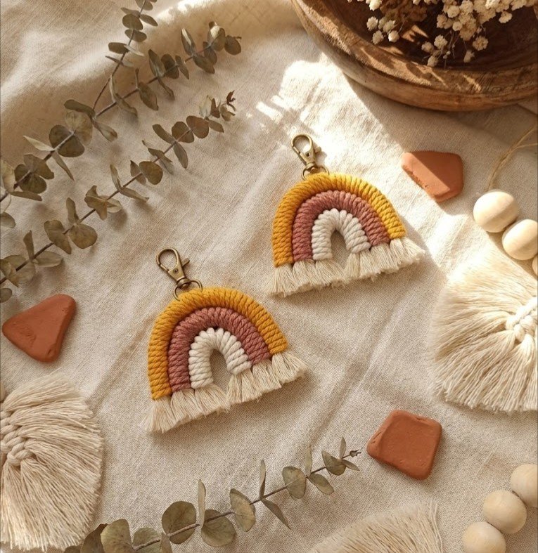 Rainbow Macrame Charms