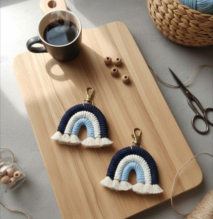 Rainbow Macrame Charms